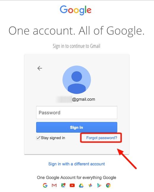 forgot gmail password 